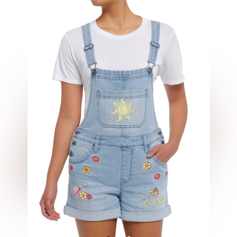 Her Universe Disney Tangled Icons Denim Shortalls Her Universe Exclusive